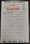 Vintage Harris Theatre Flyer Featuring "My Sister Eileen"