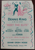 Vintage Grand Opera House Flyer Featuring Dennis King in "Meet the Elite"