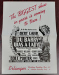 Vintage Erlanger Theatre Flyer Featuring Bert Lahr in "Du Barry Was a Lady"