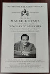 Vintage British War Relief Society Flyer Featuring Maurice Evans in "England Speeches"