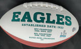 Jason Peters Signed Eagles Logo Football Inscribed "SB LII Champs" Beckett COA