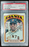 Willie Mays Signed 1972 Topps Baseball Card #49 PSA Authenticated