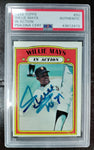 Willie Mays Signed 1972 Topps "In Action" Baseball Card #50 PSA Authenticated