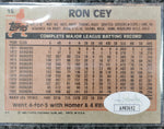 Ron Cey Signed 1983 Topps Baseball Card #15 JSA COA