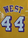 Jerry West Signed Framed Jersey Beckett Authenticated