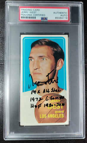 Jerry West Signed 1970-71 Basketball Card #160 PSA Authenticated