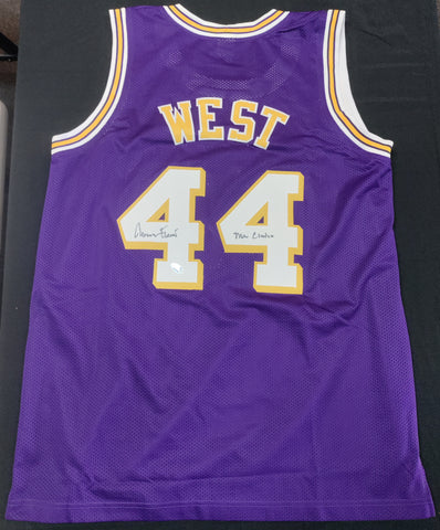 Jerry West Signed Custom Los Angeles Jersey (Purple) Inscribed "Mr. Clutch" PSA COA