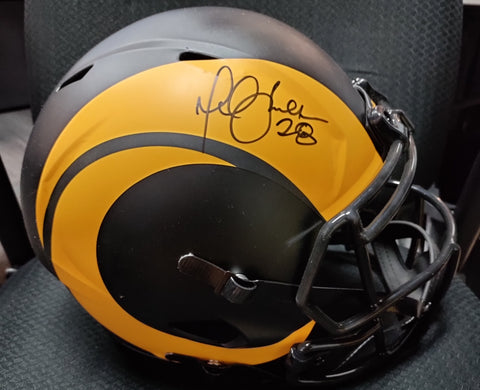 Marshall Faulk Signed Replica Rams Helmet JSA COA