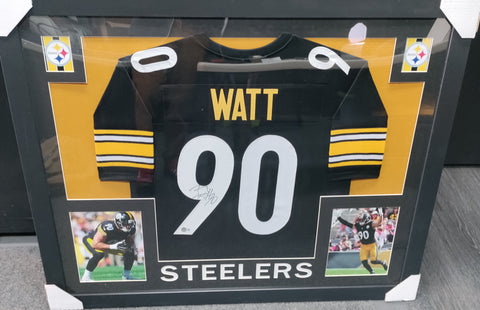 T.J. Watt Signed Framed Jersey Beckett Authenticated