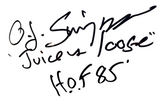 OJ Simpson Signed Full Size Authentic Custom Helmet Inscribed “Juice Is Loose” “H.o.F 85” “2003 YDS 1973” JSA COA