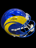 DEVANTE ADAMAS AUTHENTIC AUTOGRAPH ON LA RAMS REPLICA HELMET