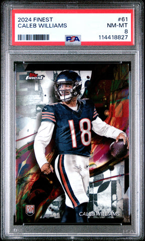 2024 Topps Finest Caleb Williams Rookie Card #61 PSA 8