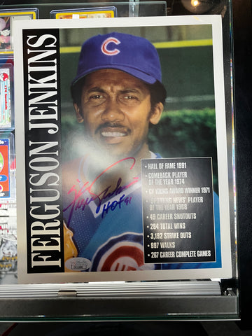 Fergie Jenkins Signed 8X10 Photo JSA COA