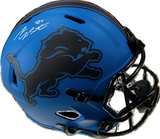 Sam LaPorta Signed Full Size Replica Lions Blue Rave Helmet Beckett COA