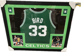 Larry Bird Signed Framed Celtic Green Jersey #33 COA JSA