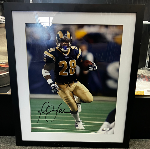 Marshall Faulk Framed Signed 16x20 Photo JSA COA