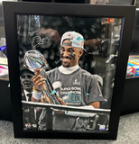 Jalen Hurts signed AUTHENTIC Framed Super Bowl LIX Champions photo