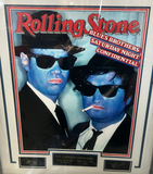 Blues Brothers Aykroyd and Belushi Rolling Stone Framed Lazer Signature