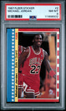 1987 Fleer Sticker Michael Jordan Card #2 PSA 8