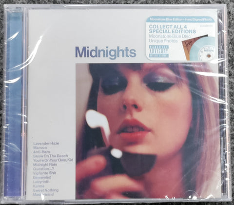 Taylor Swift "Midnights" CD (Moonstone Blue) With Hand Signed Photo