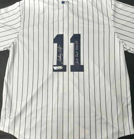 Anthony Volpe New York Yankees Autographed Replica Jersey with "MLB Debut 3-30-23" Inscription Fanatics COA