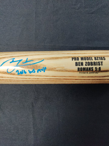Ben Zobrist Chicago Cubs Autographed Trinity Game Model Bat with "2016 WS MVP" Inscription Fanatics COA