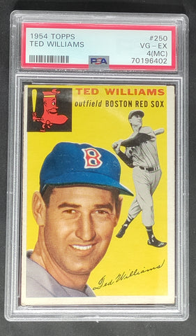 Ted Williams 1954 Topps #250 Trading Card PSA 4