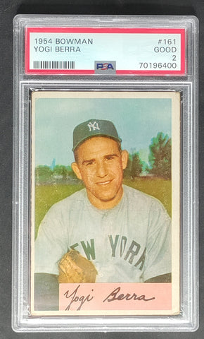 Yogi Berra 1954 Bowman #161 Trading Card PSA 2