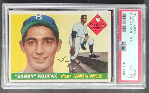 Sandy Koufax 1955 Topps Rookie Card #123 PSA 4