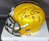 Robin Cole Signed Steelers Flash Alternate Mini Helmet (Gold) JSA COA