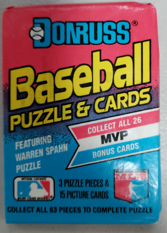 Donruss 1989 Baseball Puzzle and Cards Pack
