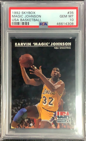 Magic Johnson 1992 Skybox USA Basketball #35 PSA Gem MT 10