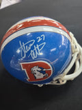 Steve Atwater Signed Denver Broncos Blue Mini Helmet