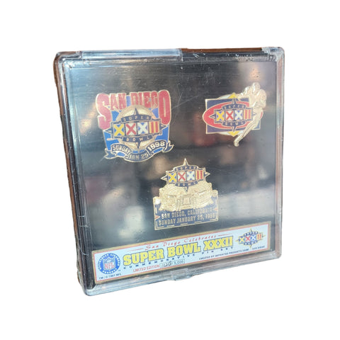 Super Bowl XXXII January 25,1998 Commemorative Pin Set Limited Edition/5000