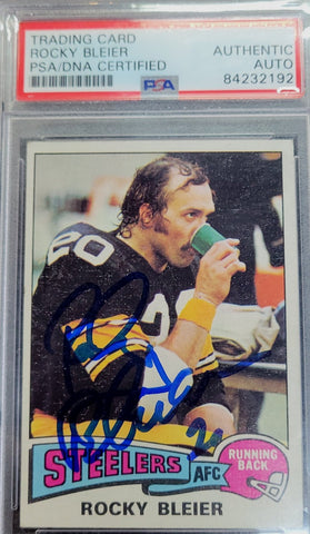 Rocky Bleier - Signed 1975 Topps Trading Card #39 COA PSA/DNA