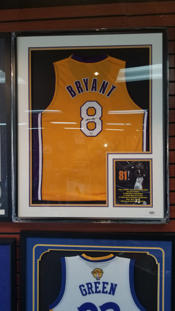 Kobe Bryant #8 Los Angeles Lakers (AUTOGRAPHED) Framed Jersey (PSA/COA)