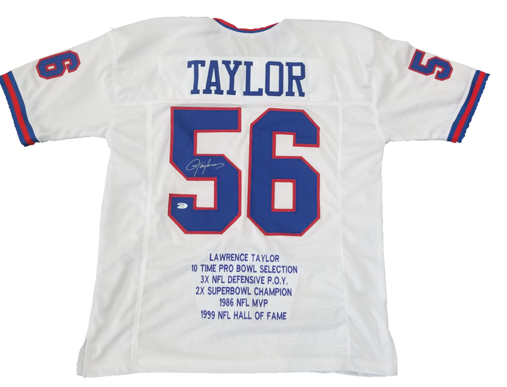 Lawrence Taylor Signed New York Giants Jersey With Career Stats