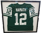 Joe Namath New York Jets Signed Framed Jersey - Green