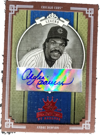 2005 Donruss Diamond Kings Andre Dawson Signed Chicago Cubs Card /50