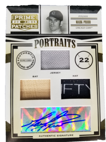 2005 Donruss Prime Patches Mark Prior Bat Jersey And Hat /25