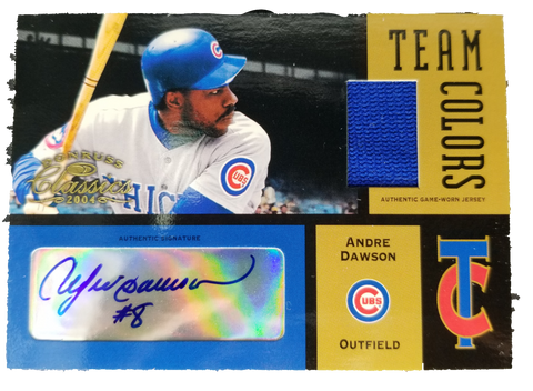 2004 Donruss Classics Andre Dawson Signed Team Colors Card With Jersey Patch /50