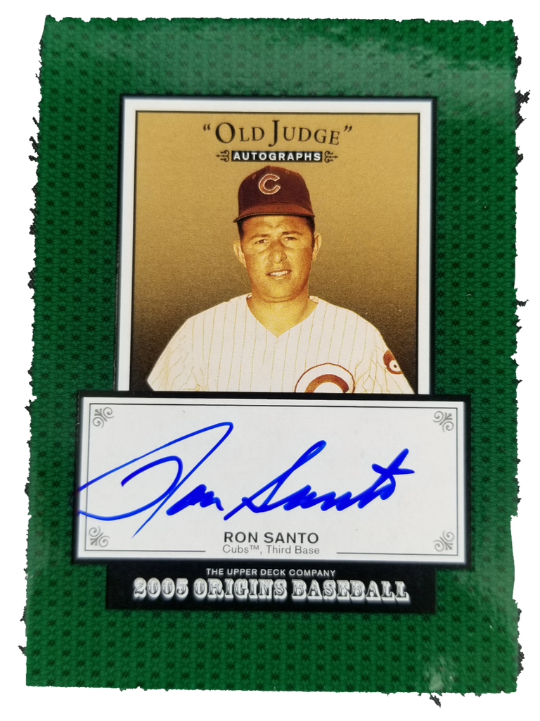 2004 Upper Deck Origins Baseball Ron Santo Signed Baseball Card – All In  Autographs
