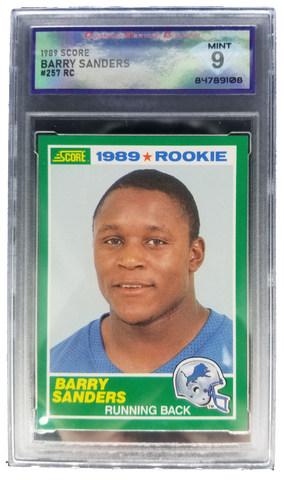 Barry Sanders 1989 score #257 rookie card DSG mint 9
