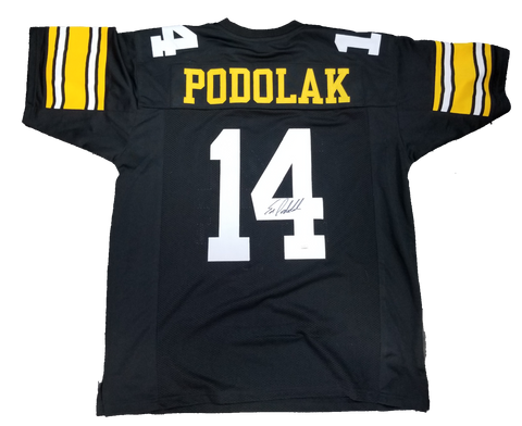 Ed Podolak Signed Iowa Hawkeyes Jersey JSA Authenticated