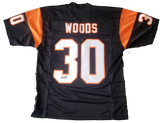 Ickey Woods Signed Black Bengals Jersey JSA COA