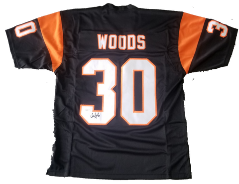 Ickey Woods Signed Black Bengals Jersey JSA COA