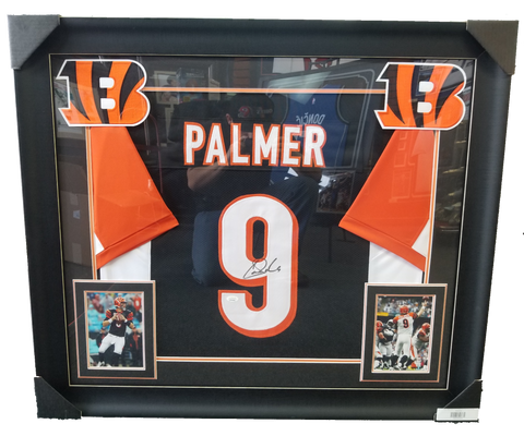 Carson Palmer Signed Framed Bengals Jersey With Photos JSA COA