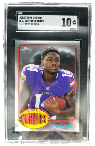 2015 Stefon Diggs Topps Chrome Rookie Card #76 SGC 10