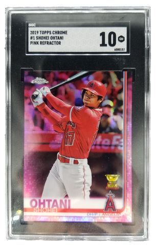 2019 TOPPS Baseball #1 Chrome Shohei Ohtani Rookie Card Pink Chrome Refractor SGC 10