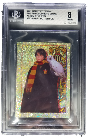 2001 Harry Potter Album Sticker #203 Harry Potter Foil Beckett 8